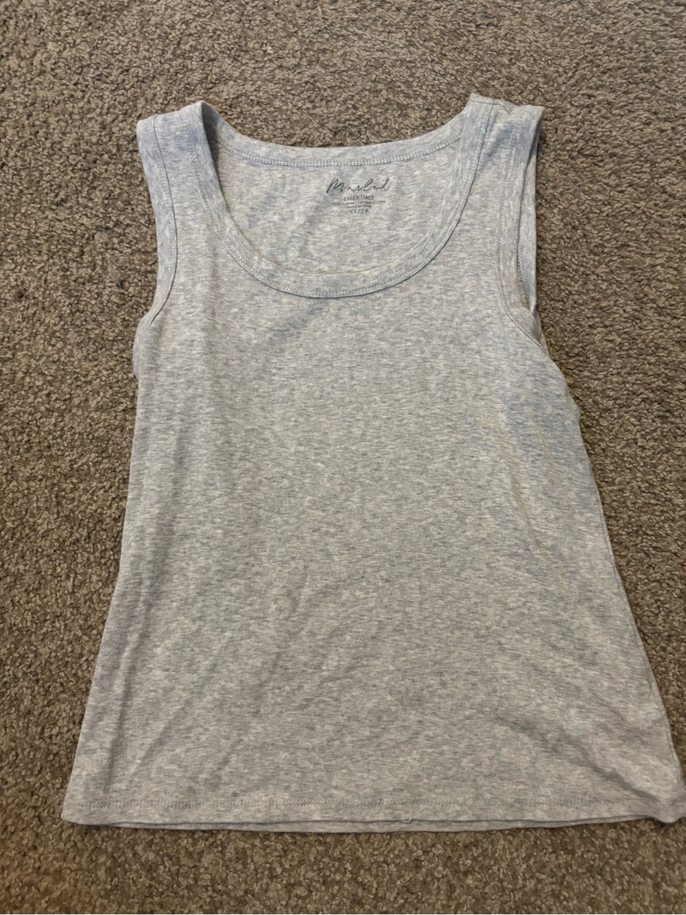 Essentials Light Gray Scoop Neck Tank Top